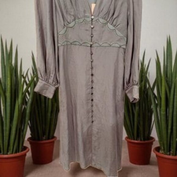 NWT Sancia Mathilde Midi Dress in Eucalyptus - Picture 3 of 6